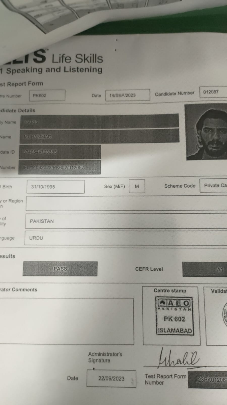 IELTS Certificate